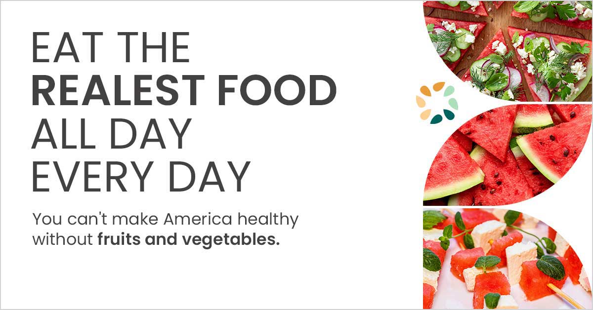 Image promoting healthy eating with text and pictures of watermelon dishes.