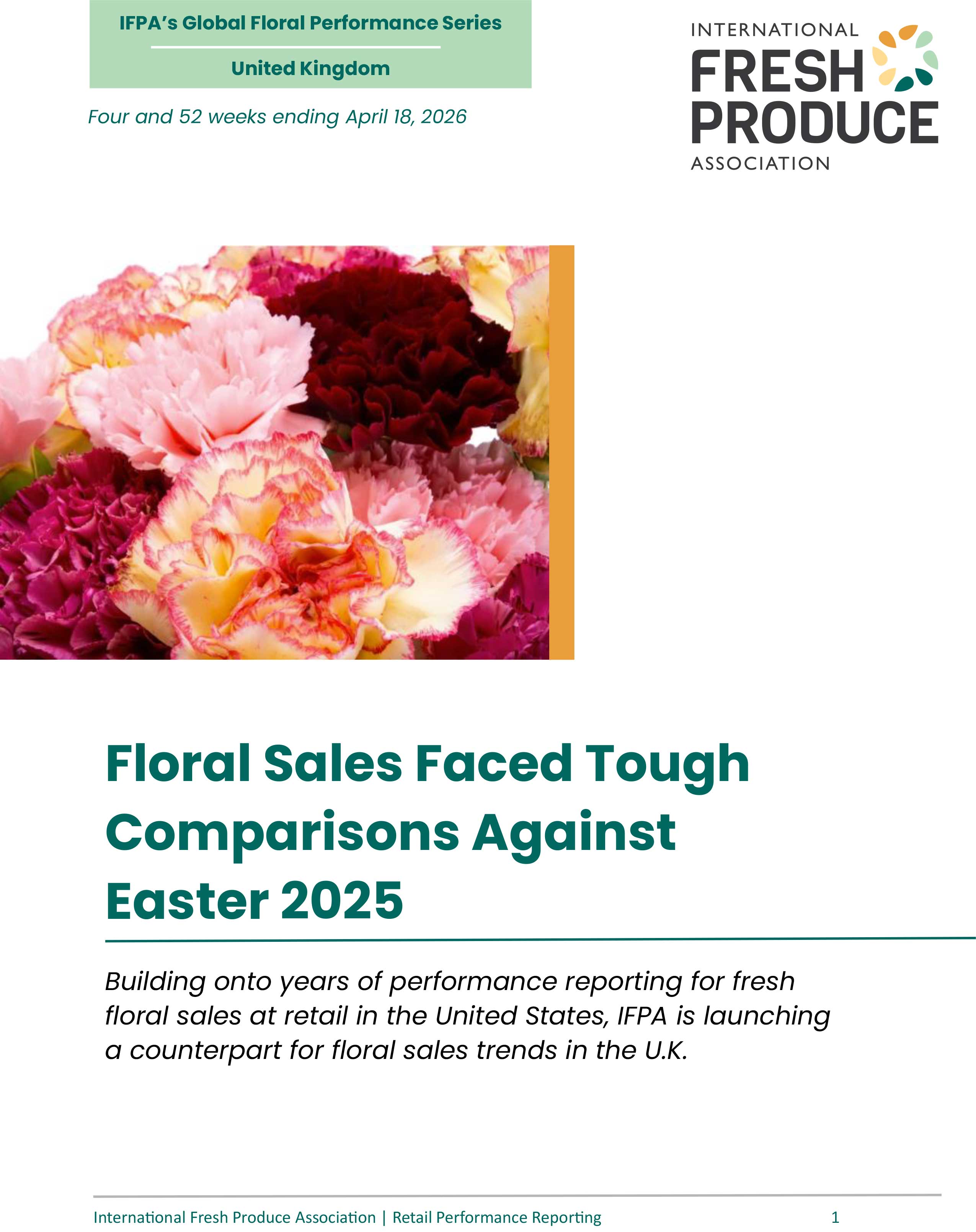 A vibrant bouquet of pink, red, and cream flowers with various textures, featuring a mix of large and small blooms. The upper portion includes text identifying the publication.