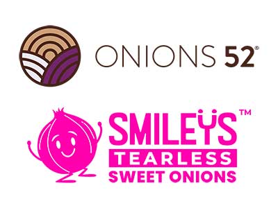 Onions 52 and Smileys Tearless Sweet Onions logos