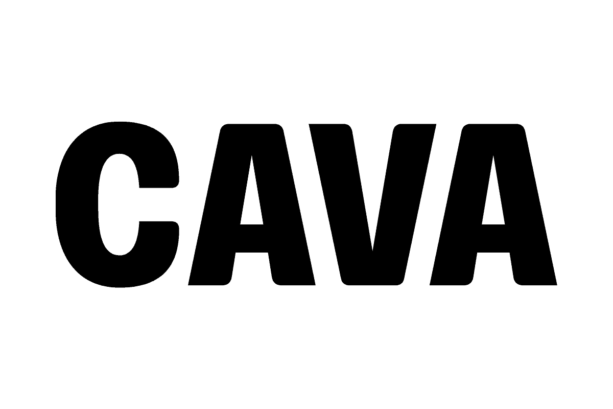 black and white CAVA logo