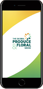 iPhone showing the main screen of The Global Produce & Floral Show mobile app.