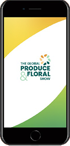 iPhone showing the main screen of The Global Produce & Floral Show mobile app. iPhone showing the main screen of The Global Produce & Floral Show mobile app.