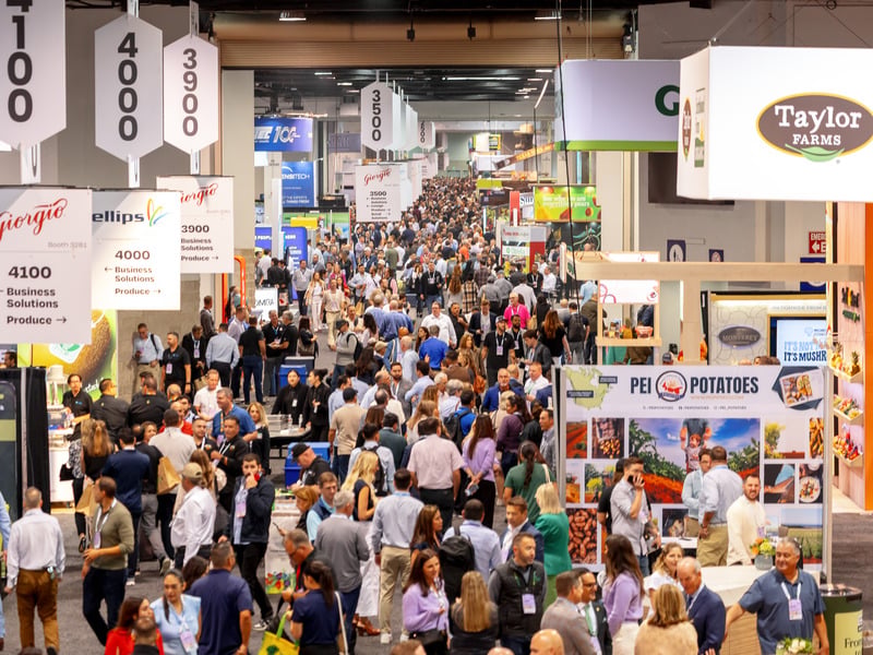 Crowds of people at Global Produce and Floral show