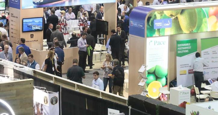 Aerial view of the Global Produce and Floral Show expo floor
