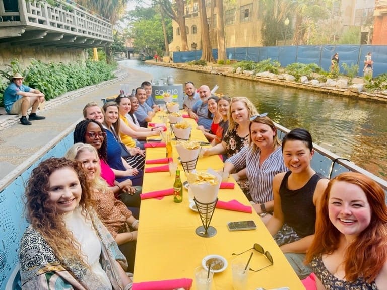 Produce Safety Immersion Program participants on a Riverwalk Cruise of San Antonio