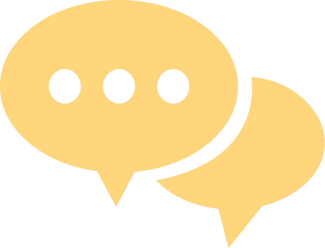 Icon of two "thought" bubbles. One of the bubbles has three dots indicating that someone is typing.