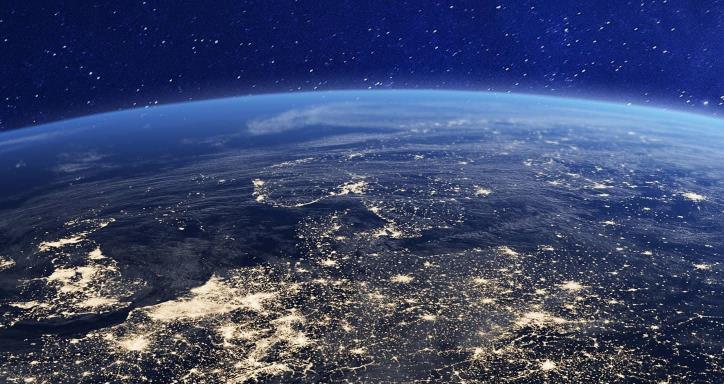 Europe at night from space