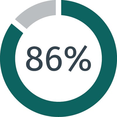Circle diagram showing 86% full.