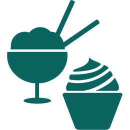 Icon of cupcake and ice cream desserts