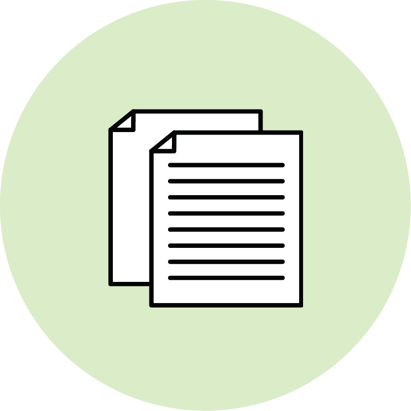 Two pages of a document icon