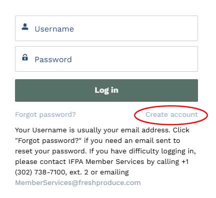 Create Account section 