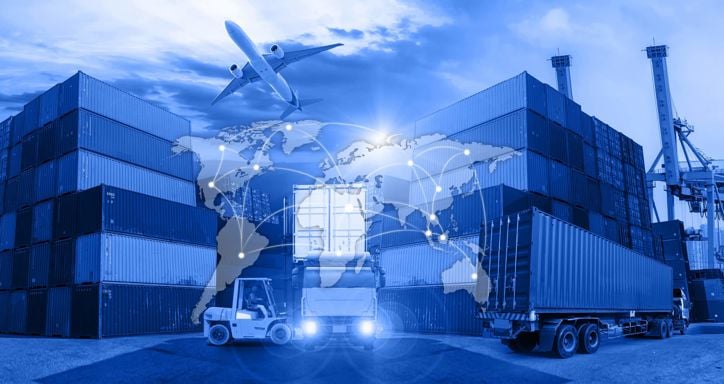 shipping containers with global overlay