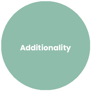 Circle with the word Additionality in the center