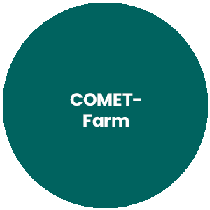 Circle with the words Comet Farm in the center