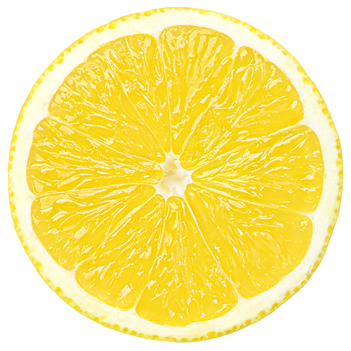 lemon slice, isolated on a white background lemon slice, isolated on a white background