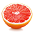 Half of a pink grapefruit