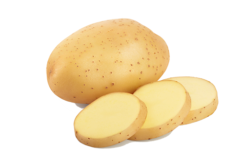 Whole potato and sliced potato Whole potato and sliced potato