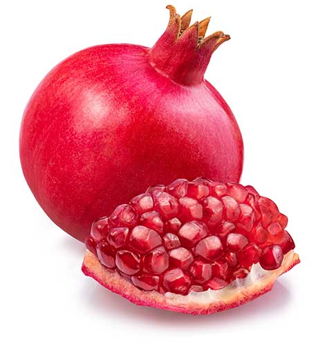 A whole Pomegranate  and a sliced Pomegranate