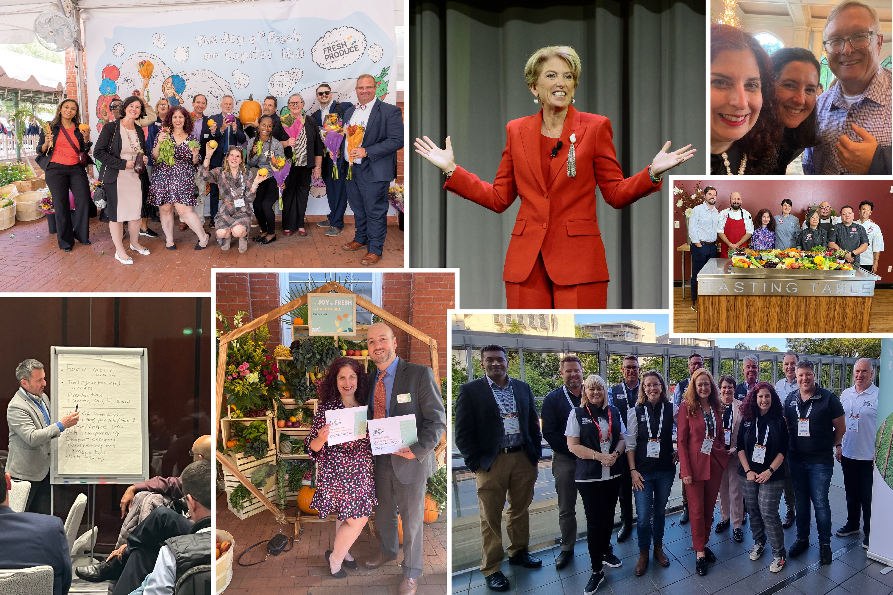 Collage of images of IFPA staff representing the Joy Of Fresh on Capitol Hill